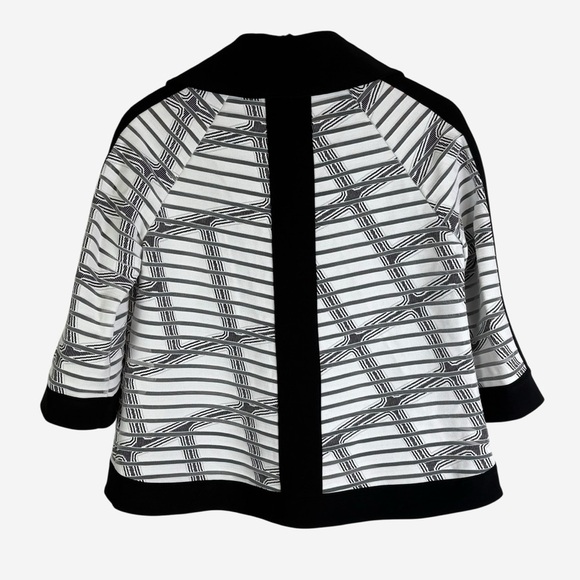 Joseph Ribkoff White Black Blazer Jacket 3/4 Sleeve US Size 6 Style 172897 - Picture 5 of 11
